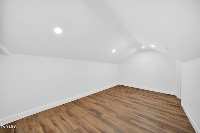330 Bogey Dr, Abingdon, VA 24211 - bonus room with vaulted ceiling, baseboards, recessed lighting, visible vents, and wood finished floors