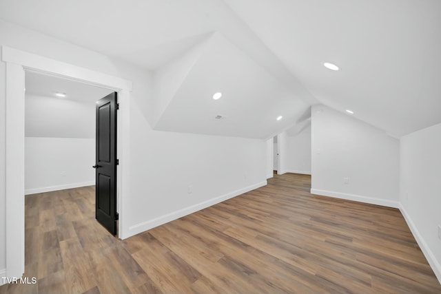 330 Bogey Dr, Abingdon, VA 24211 - bonus room with recessed lighting, lofted ceiling, baseboards, and wood finished floors