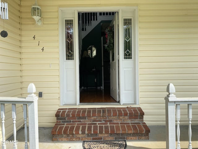 view of exterior entry