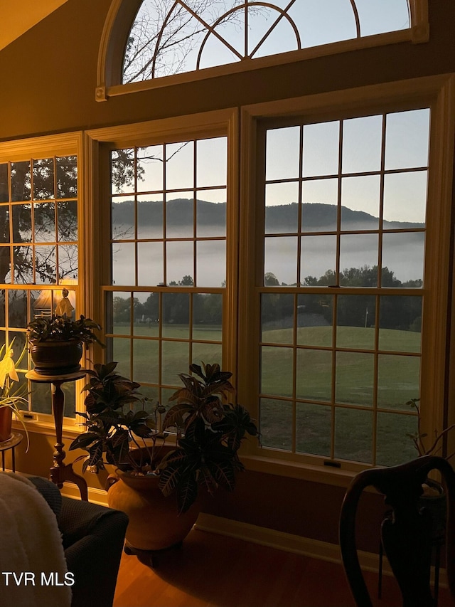 304 Tunnel Dr, Dryden, VA 24243 - doorway with wood finished floors and a water and mountain view