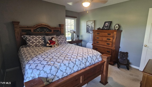 304 Tunnel Dr, Dryden, VA 24243 - bedroom featuring a ceiling fan, light colored carpet, and baseboards