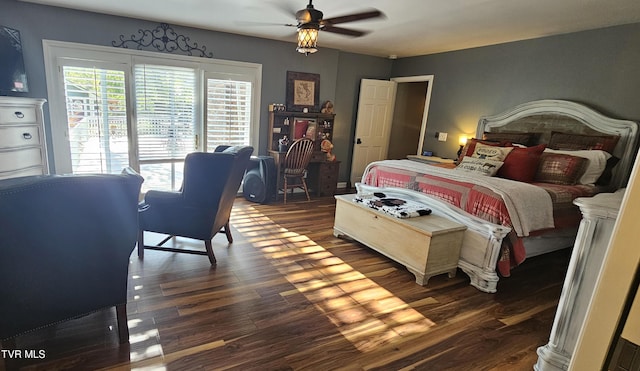304 Tunnel Dr, Dryden, VA 24243 - bedroom featuring ceiling fan and dark wood finished floors