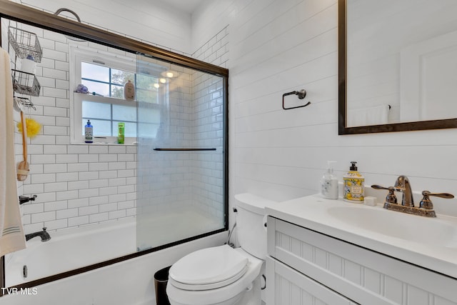 2040 Happy Valley Rd, Limestone, TN 37681 - full bath featuring vanity, bath / shower combo with glass door, and toilet