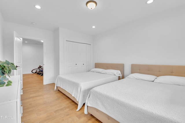 2040 Happy Valley Rd, Limestone, TN 37681 - bedroom featuring recessed lighting, baseboards, a closet, and light wood-type flooring