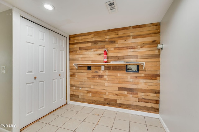 112 Fairwood St, Kingsport, TN 37660 - spare room with wooden walls, baseboards, visible vents, and recessed lighting