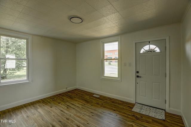 908 Columbia Rd, Bristol, TN 37620 - entrance foyer with baseboards, wood finished floors, and visible vents