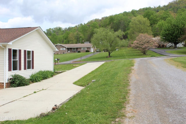 view of community featuring a lawn