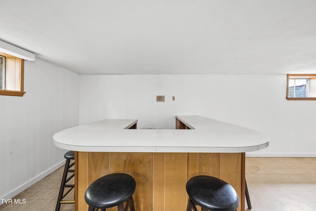 bar with bar area and baseboards