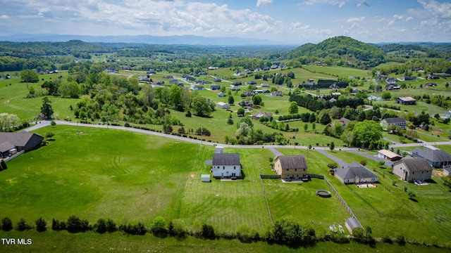 drone / aerial view with a mountain view
