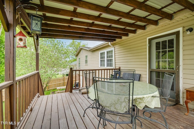 226 Delaney St, Bristol, TN 37620 - wooden terrace featuring outdoor dining area