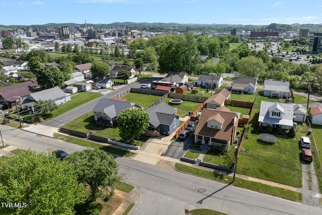 aerial view with a residential view