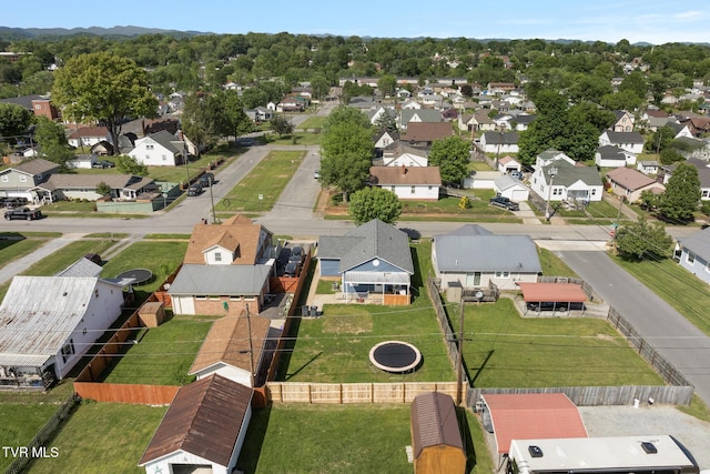 bird's eye view with a residential view