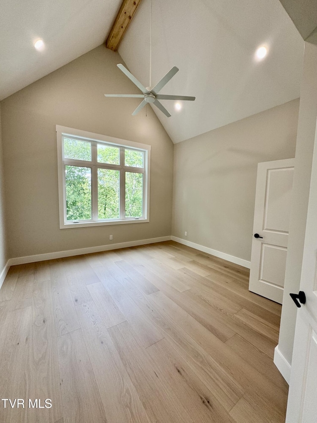 1093 Hawk Nest Ct, Jonesborough, TN 37659 - unfurnished room with a ceiling fan, light wood-style floors, baseboards, and recessed lighting