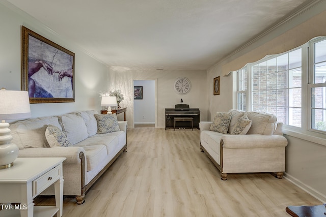 103 Dogwood Ln, Johnson City, TN 37604 - living room with light wood finished floors, crown molding, and baseboards