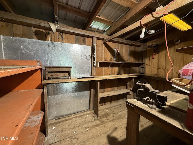 136 Gentry Mountain Rd, Erwin, TN 37650 - unfinished below grade area featuring wood walls