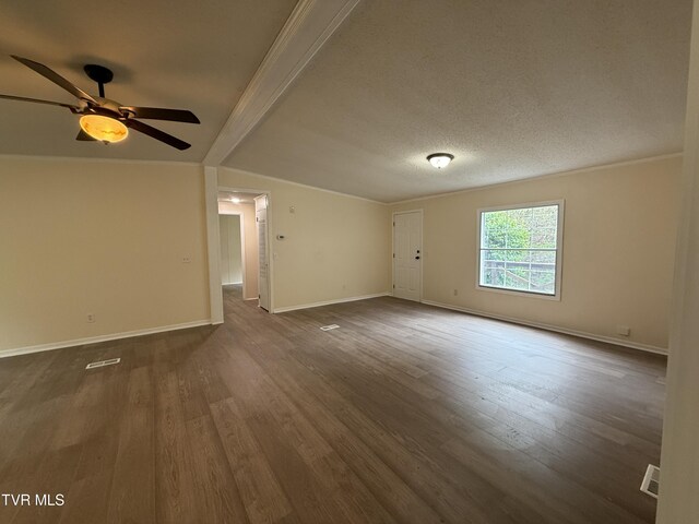 136 Gentry Mountain Rd, Erwin, TN 37650 - spare room with baseboards, dark wood finished floors, ceiling fan, and visible vents