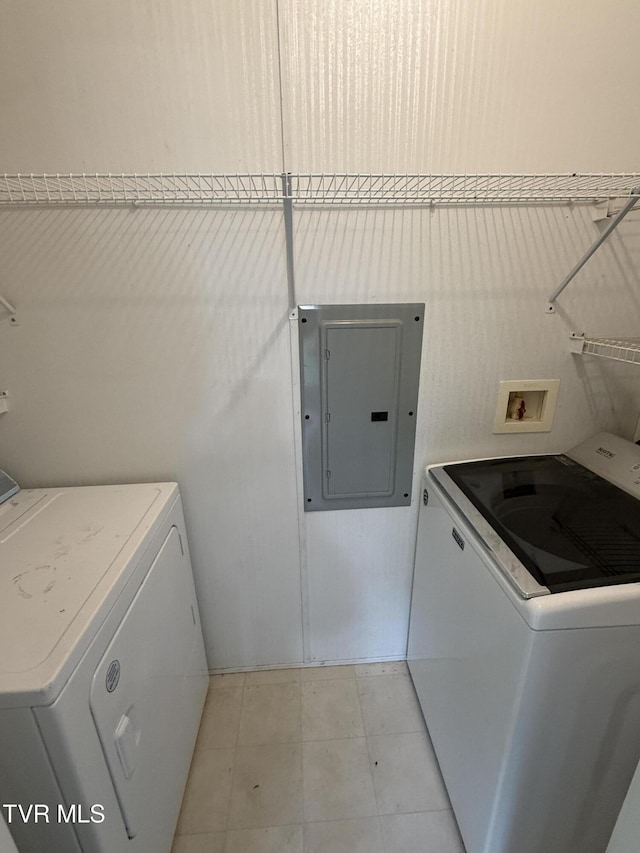 136 Gentry Mountain Rd, Erwin, TN 37650 - washroom with laundry area, electric panel, and washing machine and clothes dryer