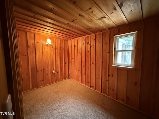 136 Gentry Mountain Rd, Erwin, TN 37650 - additional living space with carpet floors, wood walls, and wood ceiling
