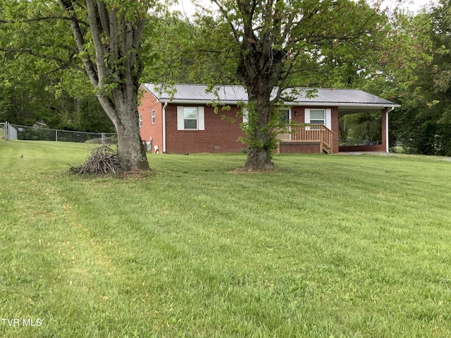 view of yard with fence