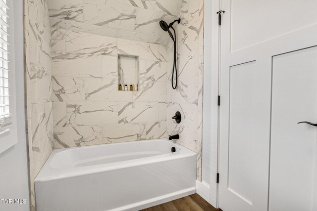 14737 Washington Way, Bristol, VA 24202 - bathroom featuring shower / bathing tub combination and wood finished floors