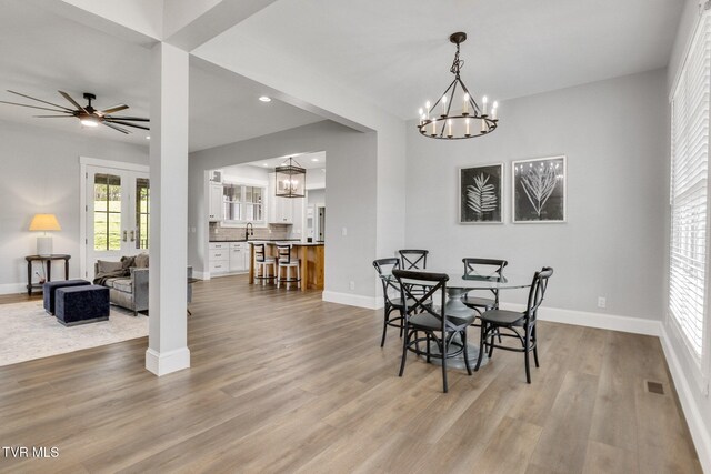 14737 Washington Way, Bristol, VA 24202 - dining room with recessed lighting, baseboards, and light wood finished floors