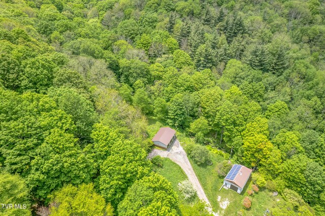 1010 Heaton Creek Rd, Roan Mountain, TN 37687 - birds eye view of property with a wooded view