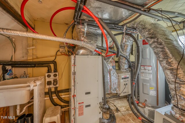 1010 Heaton Creek Rd, Roan Mountain, TN 37687 - utility room featuring water heater