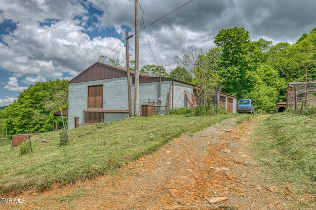 1010 Heaton Creek Rd, Roan Mountain, TN 37687 - view of side of property with an outbuilding