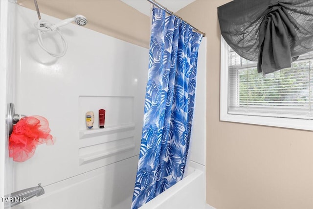 full bathroom featuring shower / bath combo