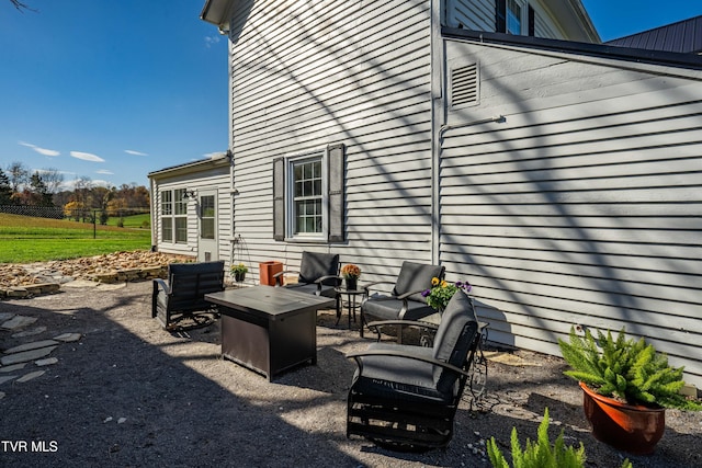 view of patio featuring outdoor lounge area