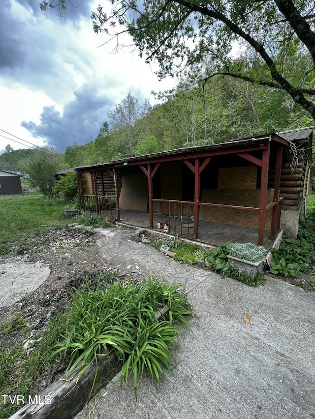 exterior space with an outdoor structure