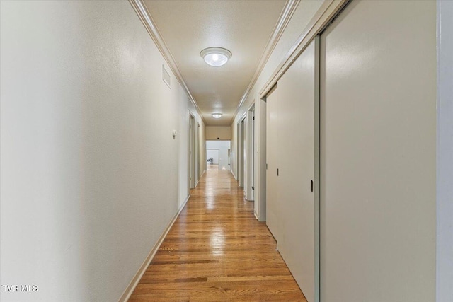 1902 Lamont St, Kingsport, TN 37664 - hallway with crown molding, visible vents, and light wood-style flooring