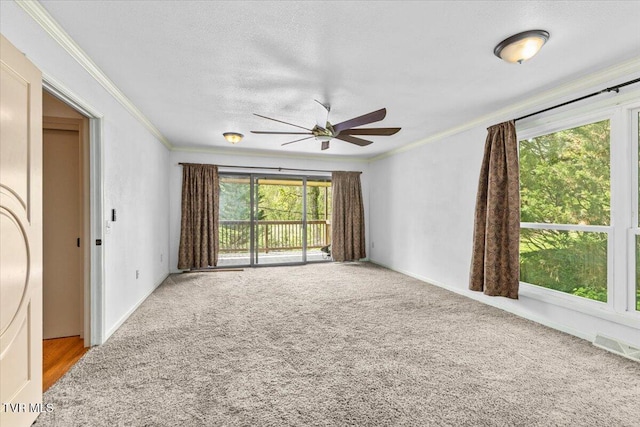 1902 Lamont St, Kingsport, TN 37664 - unfurnished room featuring carpet flooring, visible vents, a ceiling fan, and crown molding