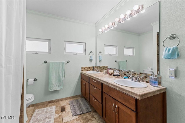 1902 Lamont St, Kingsport, TN 37664 - full bathroom with plenty of natural light, toilet, crown molding, and a sink