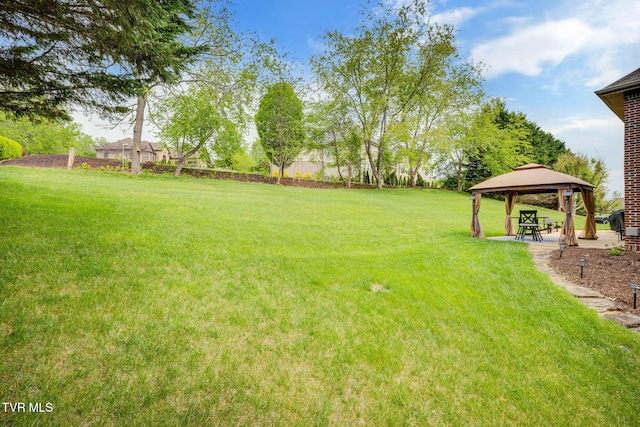 view of yard featuring a gazebo