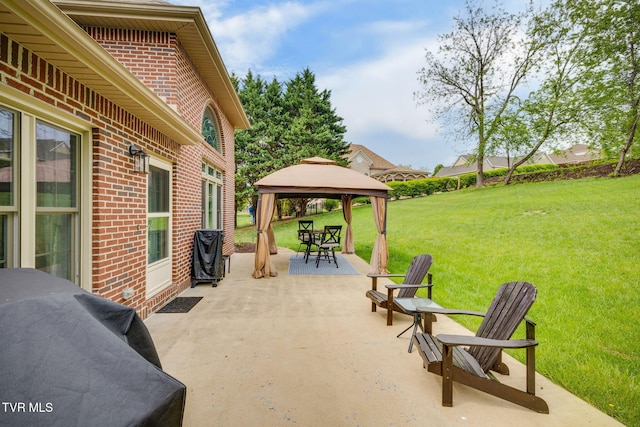 view of patio / terrace with a gazebo