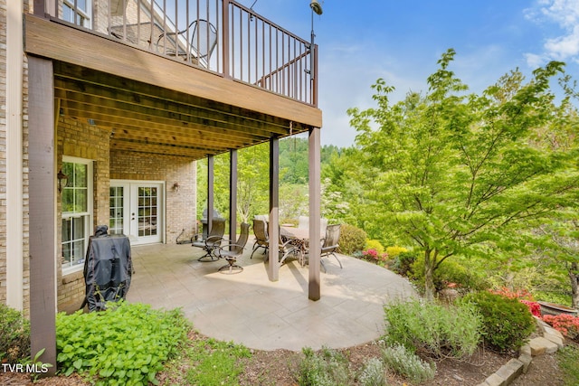 view of patio with french doors
