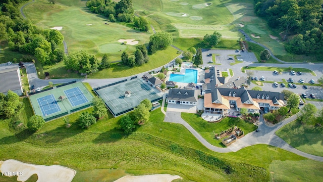 bird's eye view with golf course view
