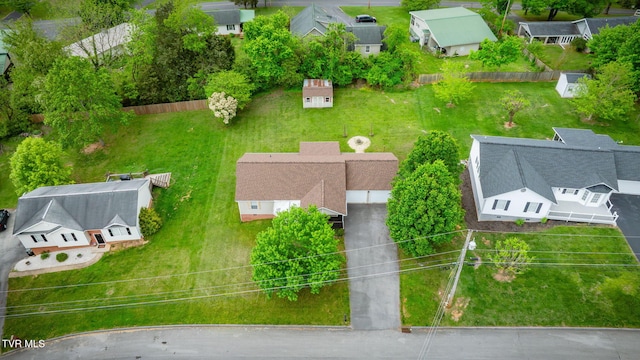 bird's eye view featuring a residential view