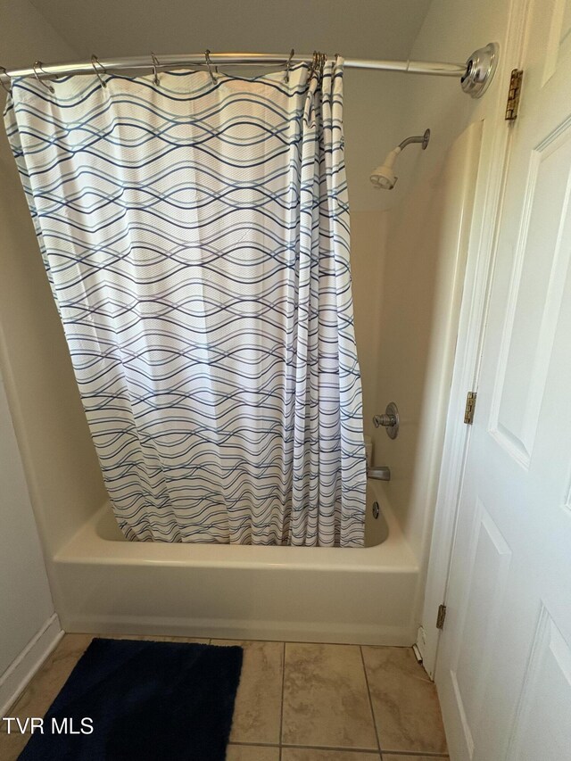 142 Oakwell Ln, Jonesborough, TN 37659 - bathroom with shower / bath combination with curtain and tile patterned floors