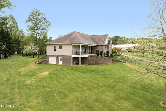 288 Max Jett Rd, Johnson City, TN 37601 - rear view of property with brick siding, a garage, a yard, and driveway