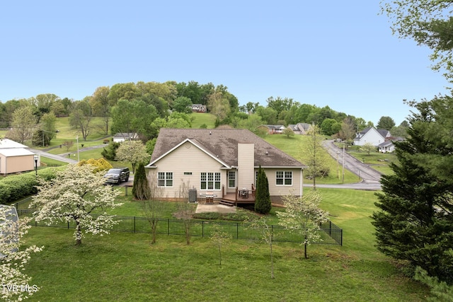 288 Max Jett Rd, Johnson City, TN 37601 - back of property featuring fence, a lawn, and a deck