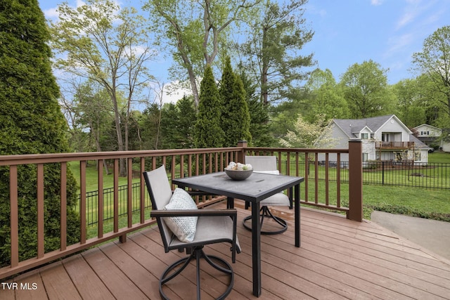 288 Max Jett Rd, Johnson City, TN 37601 - wooden terrace with fence, a yard, and outdoor dining space