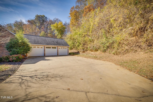 garage with driveway