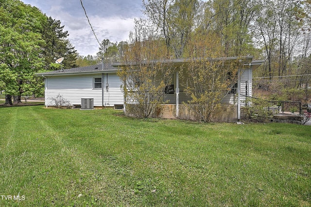 19032 Woodland Hills Rd, Abingdon, VA 24210 - rear view of property with central AC unit and a yard