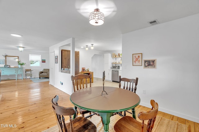 302 Wilson Ave, Johnson City, TN 37604 - dining room with visible vents, baseboards, and light wood-type flooring