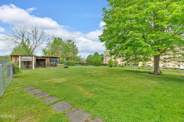 302 Wilson Ave, Johnson City, TN 37604 - view of yard with fence and an outbuilding