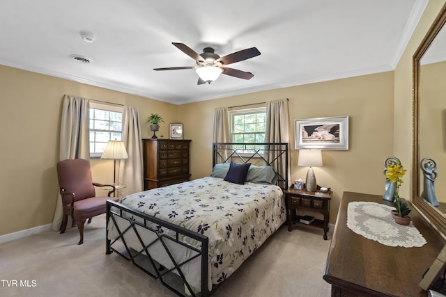 2004 Old Tusculum Rd, Greeneville, TN 37745 - bedroom featuring baseboards, multiple windows, visible vents, and light colored carpet