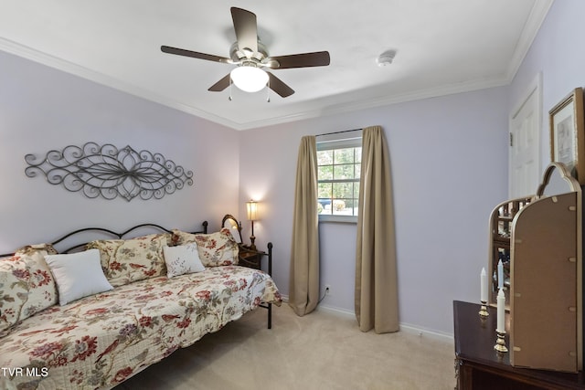 2004 Old Tusculum Rd, Greeneville, TN 37745 - bedroom featuring baseboards, carpet flooring, ceiling fan, and ornamental molding