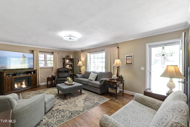 2004 Old Tusculum Rd, Greeneville, TN 37745 - living area with ornamental molding, a healthy amount of sunlight, and wood finished floors